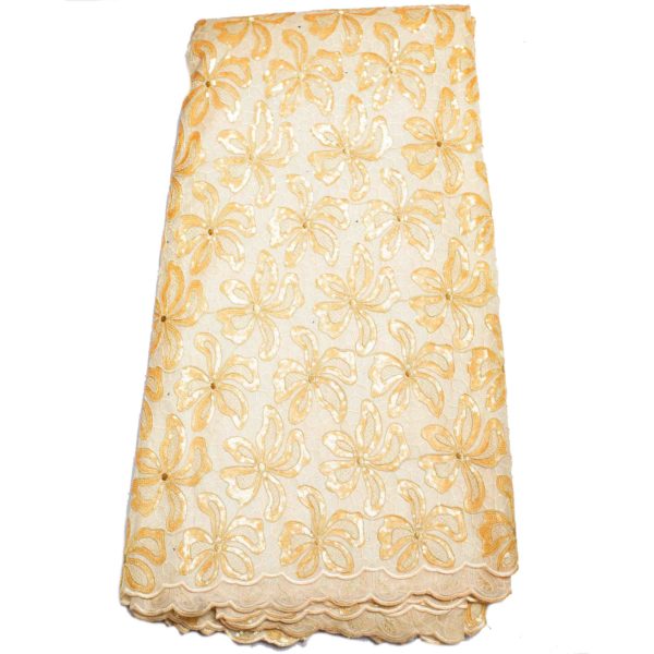 sequins big lace (100611)cream with gold