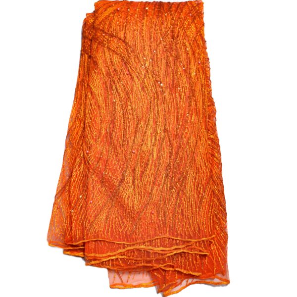 shinning sequins lace (100615) burnt orange